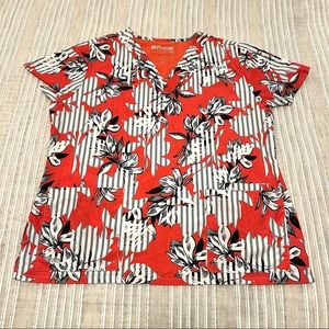 Grey's Anatomy Signature V-Neck Two Pocket Print Scrub Top